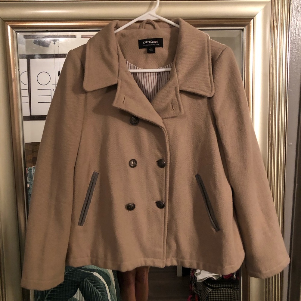 Tan Short Peacoat